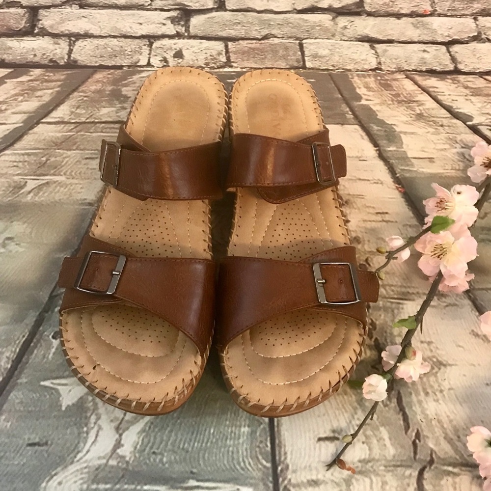 Lady Godiva adjustable Strap Wedge Sandals
